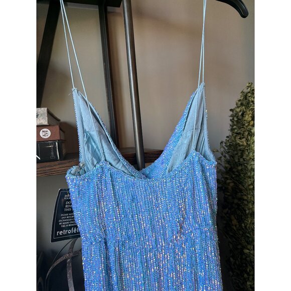 retrofete Katya Sequin Maxi Dress Blue Rainbow Womens Size XS - Picture 10 of 12